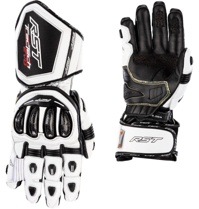 TRACTECH EVO 4 CE LADIES GLOVE WHITE/BLACK LEATHER LG
