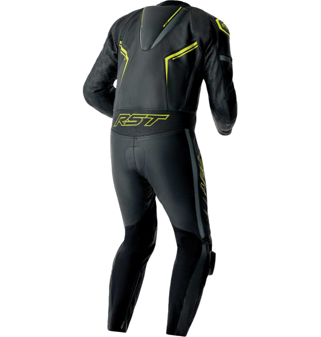 S1 D3O SUIT BLK/GRY/FLO YEL LEATHER LG