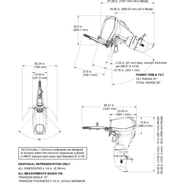PROFILE DRAWING - Manual Tilt, Tiller Steer