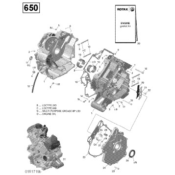 01- Crankcase - 650 EFI (Package PRO)