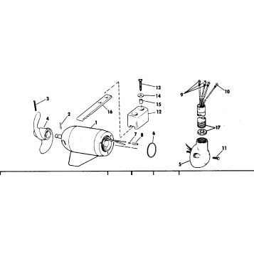 MOTOR AND ADAPTER GROUP 24 VOLT BOW MOUNT