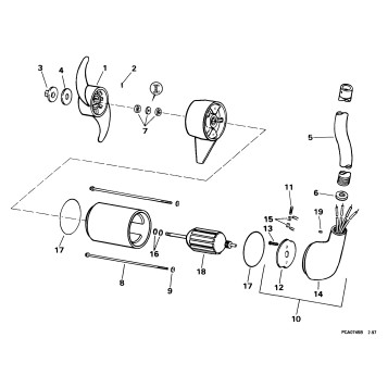 MOTOR & ADAPTER GROUP/12 VOLT -- HBF2G, HBFL2G