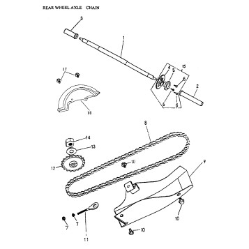 05- Rear Wheel Axle, Chain 166a-22