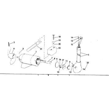 MOTOR AND ADAPTER GROUP 12 VOLT BOW MOUNT