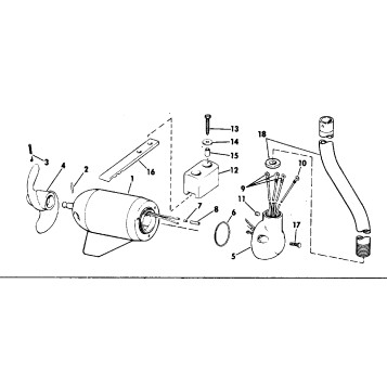 MOTOR AND ADAPTER GROUP 24 VOLT BOW MOUNT