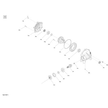 07- Front Drive -  Differential Parts - Except Package XMR and XTP