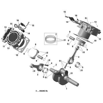 01- Rotax - Crankshaft, Piston And Cylinder
