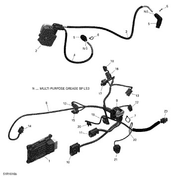 10- Engine Harness and Electronic Module - 650 EFI (Package PRO)