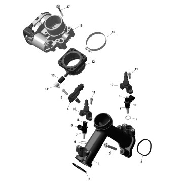 01- Rotax - Air Intake Manifold and Throttle Body - 850 EFI
