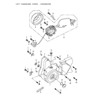 01- Left Crankcase Cover, Generator 172-07
