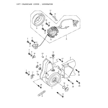 01- Left Crankcase Cover, Generator