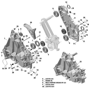 01 ROTAX - Gearbox - Housing - 600 ACE