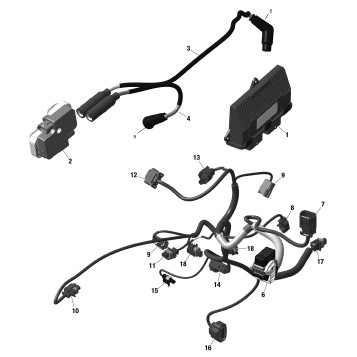 01- Rotax - Engine Harness And Electronic Module - With GRIP Differential
