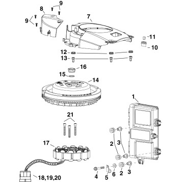 EMM, STATOR, FLYWHEEL