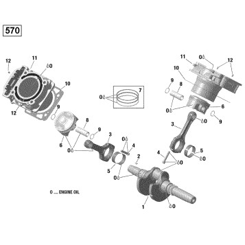 01- Crankshaft and Pistons - 570 EFI
