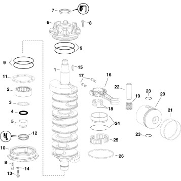 CRANKSHAFT & PISTONS (3.3 L)
