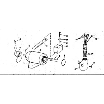 MOTOR AND ADAPTER GROUP 24 VOLT BOW MOUNT