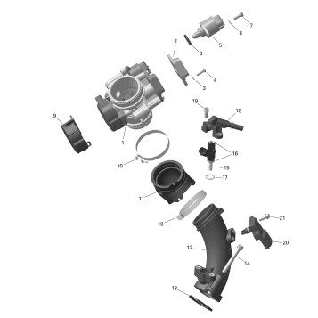 01- Rotax - Air Intake Manifold And Throttle Body - 450