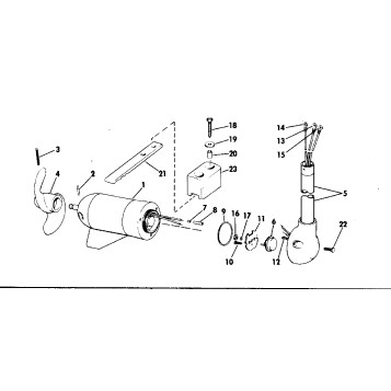 MOTOR AND ADAPTER GROUP 12 VOLT BOW MOUNT
