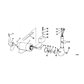 MOTOR AND ADAPTER GROUP 12 VOLT BOW MOUNT