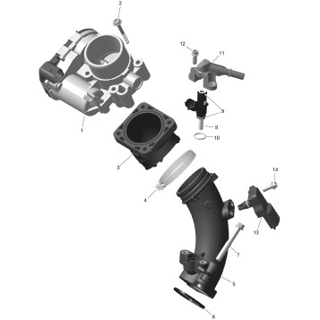 01- Rotax - Air Intake Manifold And Throttle Body - 2