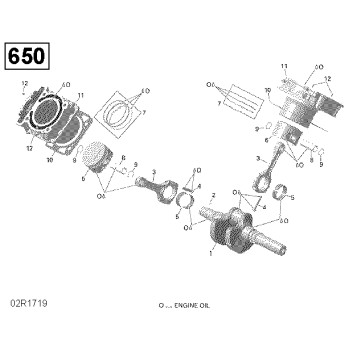 01- Crankshaft and Pistons - 650 EFI