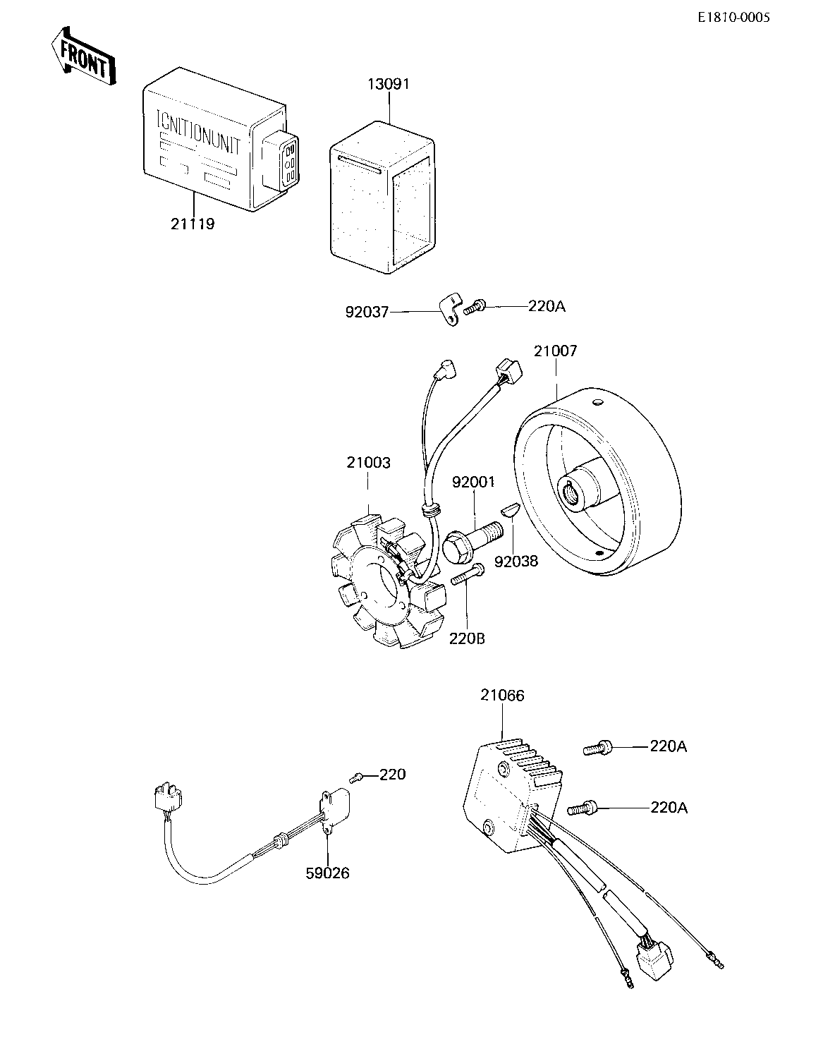 IGNITION/GENERATOR/REGULATOR ('81 D2)