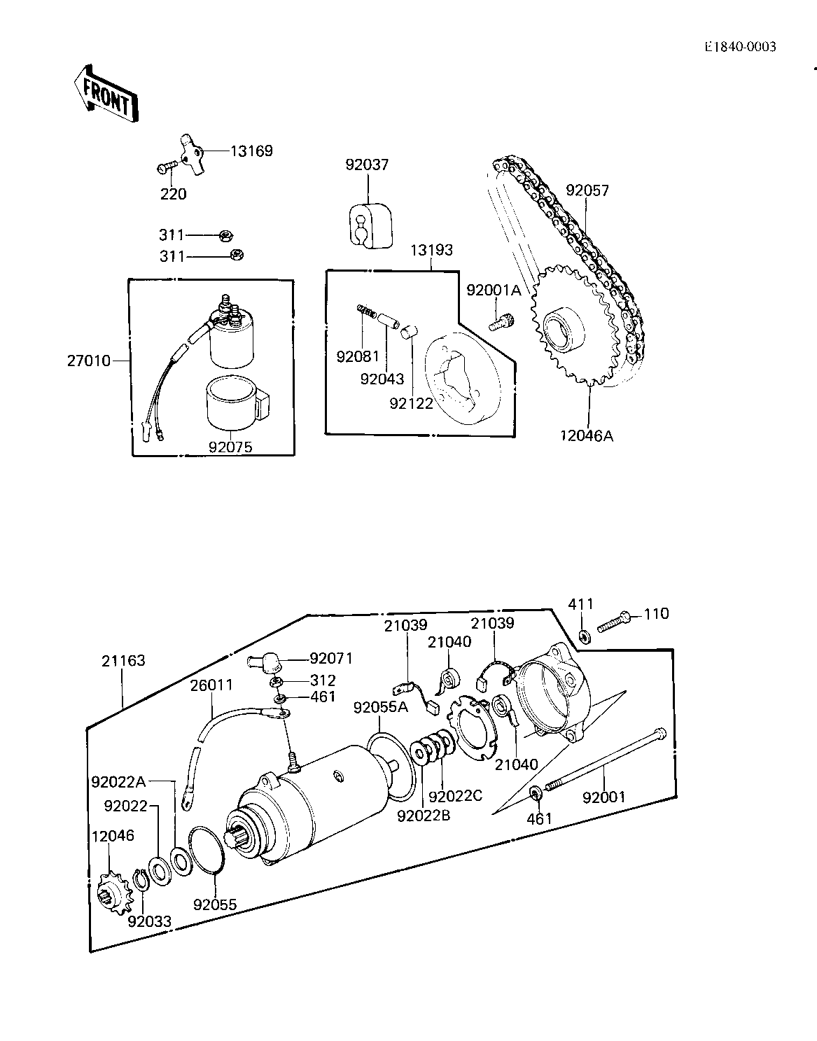 STARTER MOTOR/STARTER CLUTCH ('81 D2)