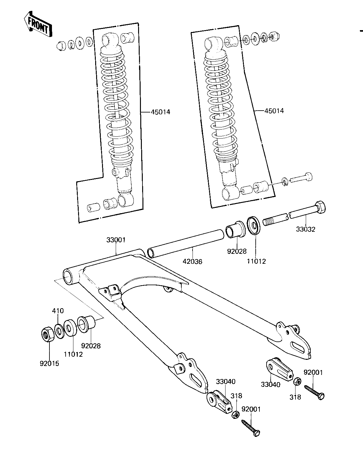 SWING ARM/SHOCK ABSORBERS ('81 D2)
