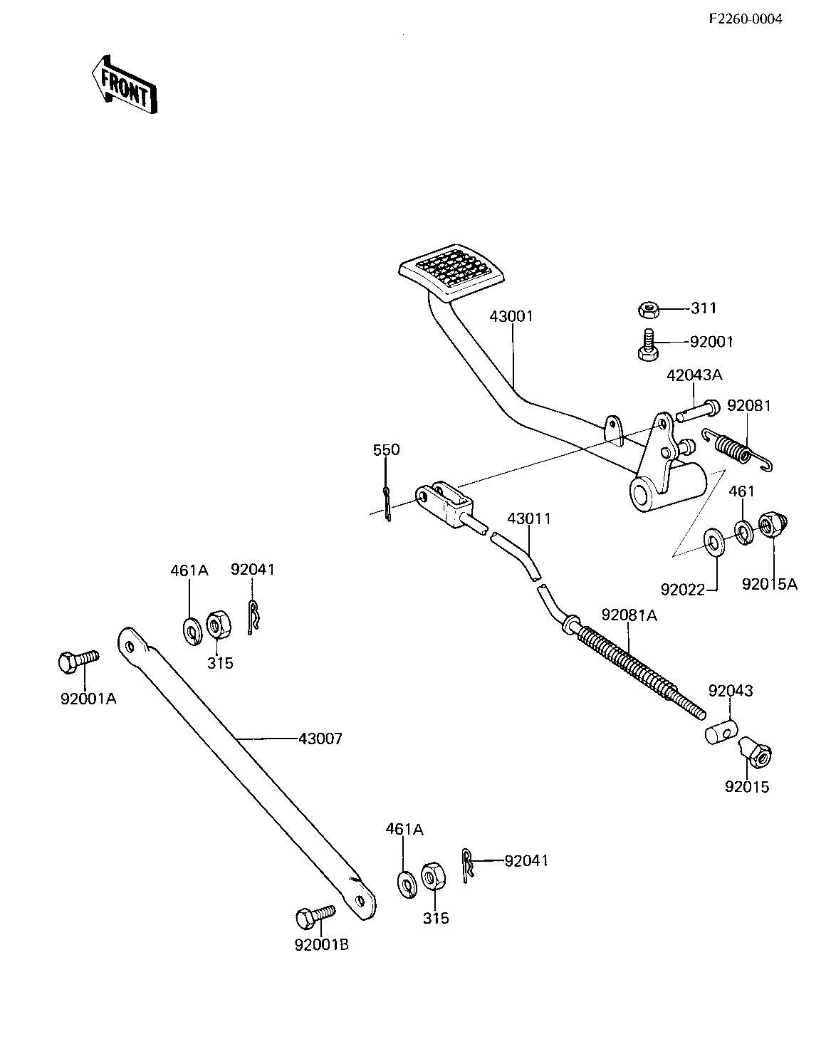 BRAKE PEDAL/TORQUE LINK ('81 D2)