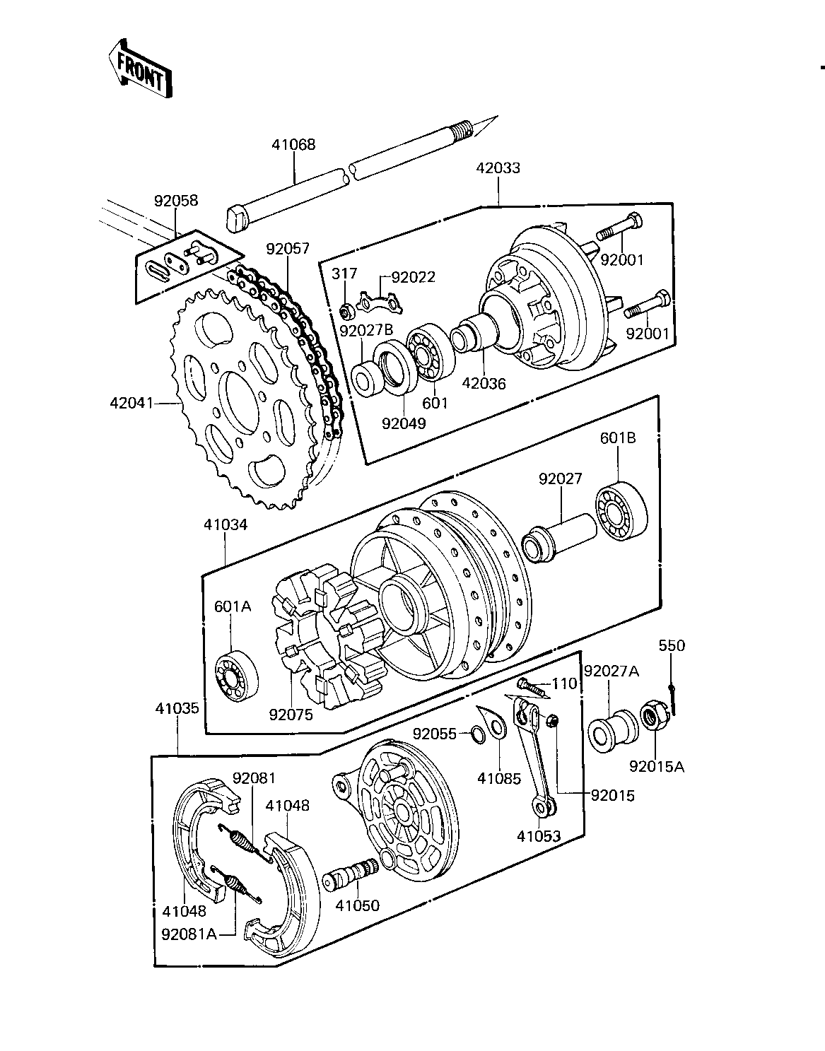 REAR HUB/BRAKE/CHAIN ('81 D2)