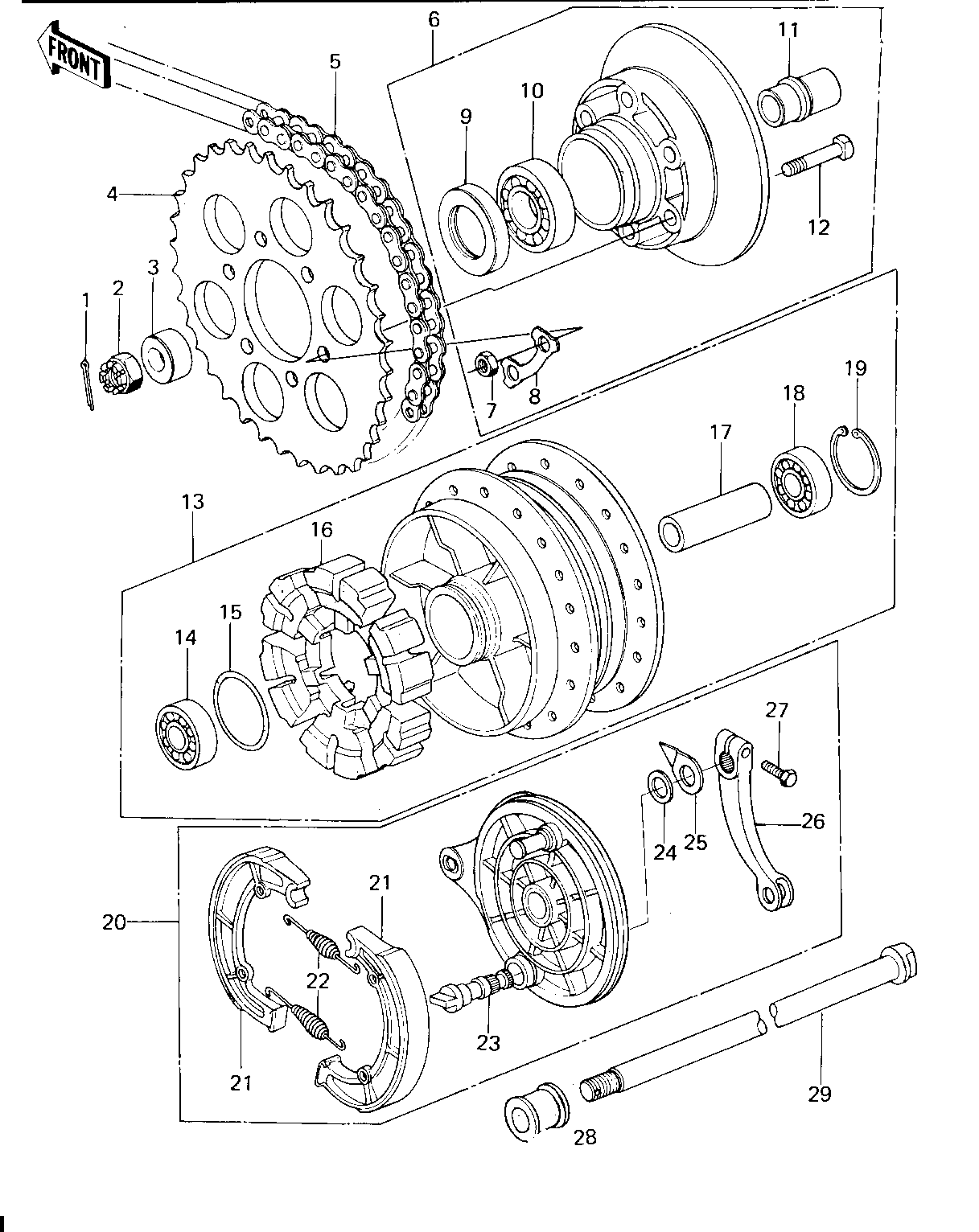 REAR HUB/BRAKE/CHAIN
