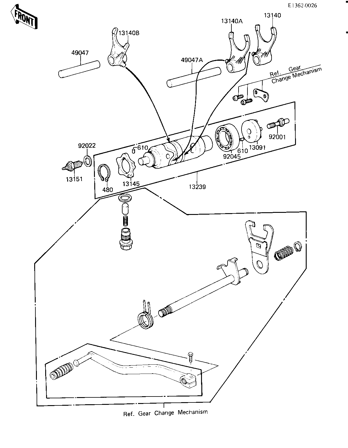 GEAR CHANGE DRUM & FORKS