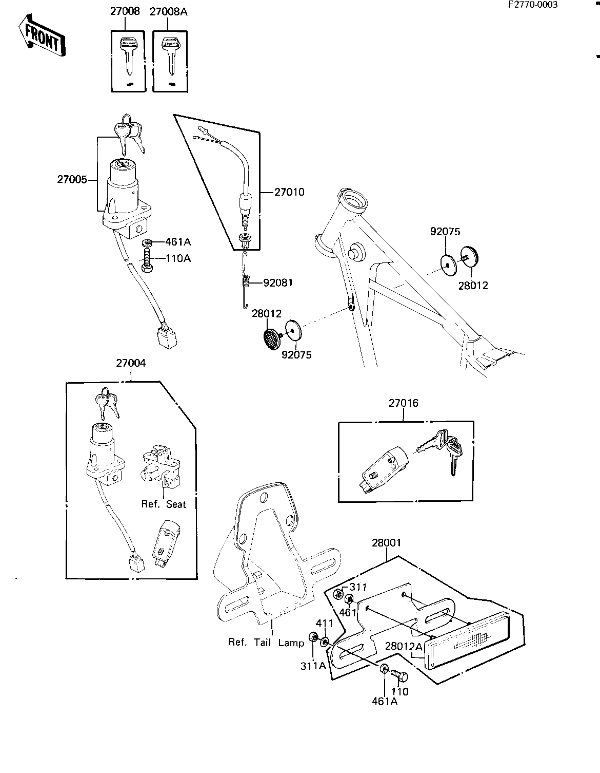 IGNITION SWITCH/LOCKS/REFLECTORS